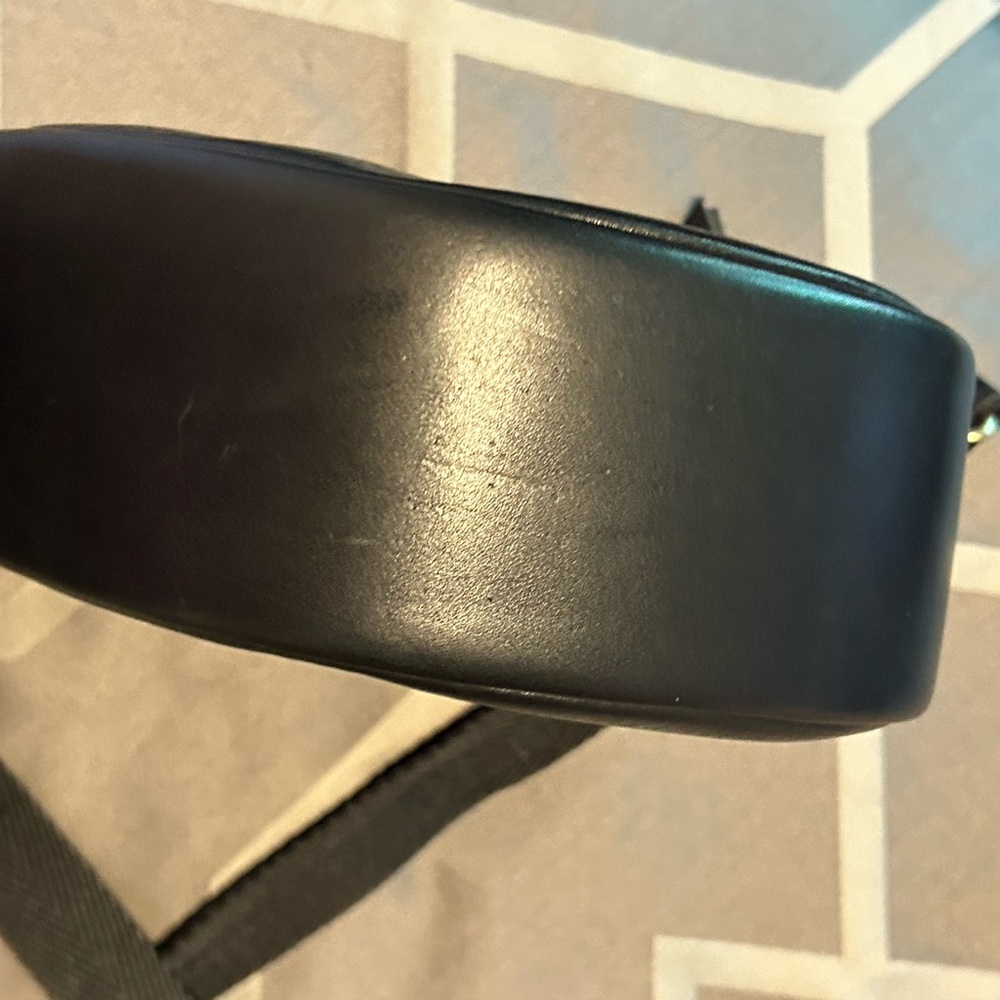 Elegant Black Round Leather Crossbody Bag by S-zone - Picture 9 of 11